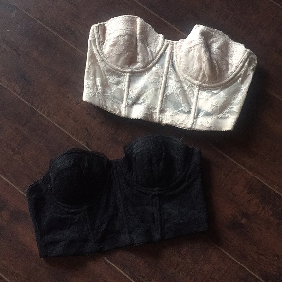 Other - NWT 2 Nude and Black Bralettes / Corsets